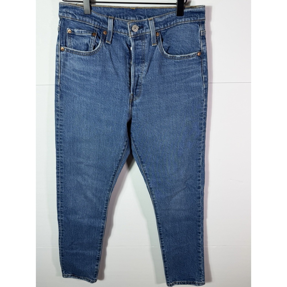 Levis 501 S Jeans Mens 28x28 Blue Denim Slim Taper Button Fly